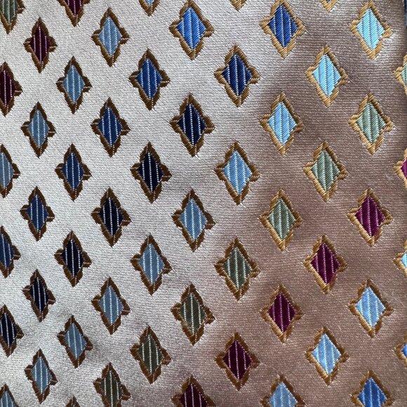 Ziggurat Silk Men Neck Tie by Mulberry Neckwear Geometric W 3.5 x L 60 - Picture 3 of 13